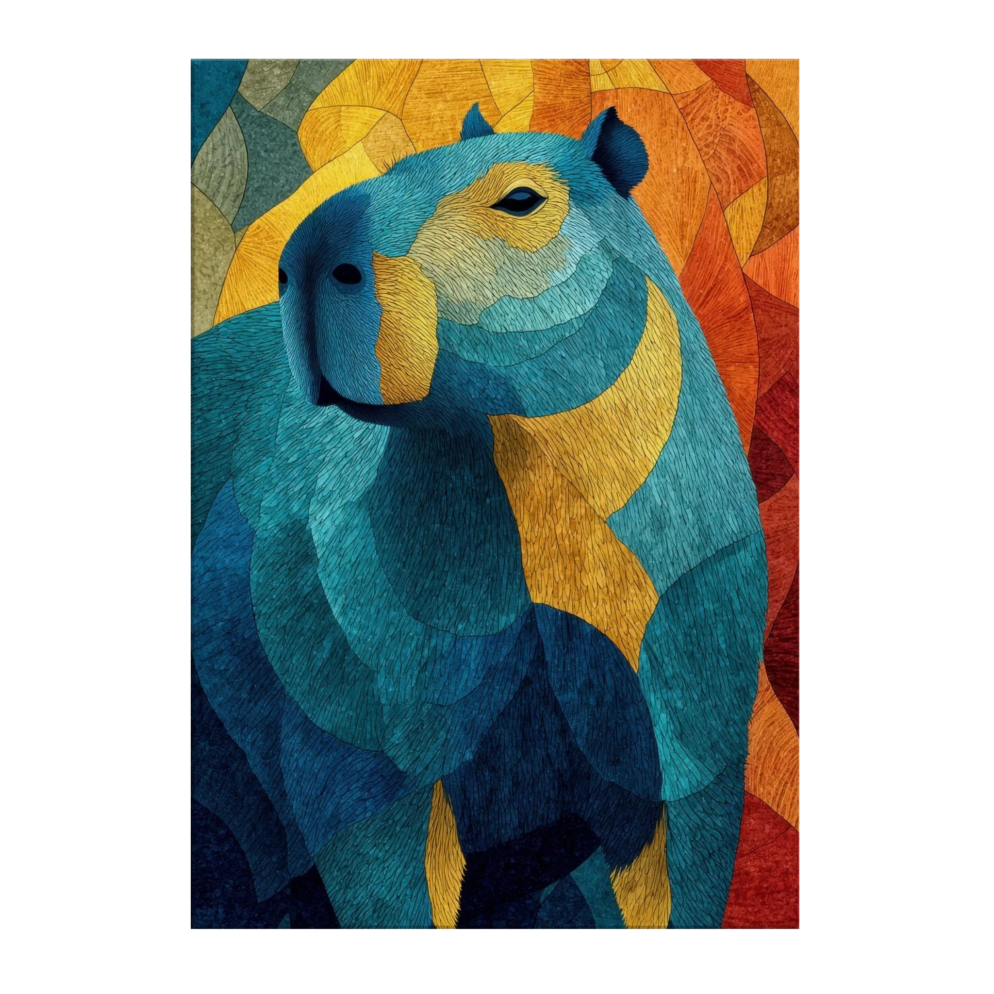 Abstract Capybara Wall Art | Capybara's Quiet Glow – CASOPRA