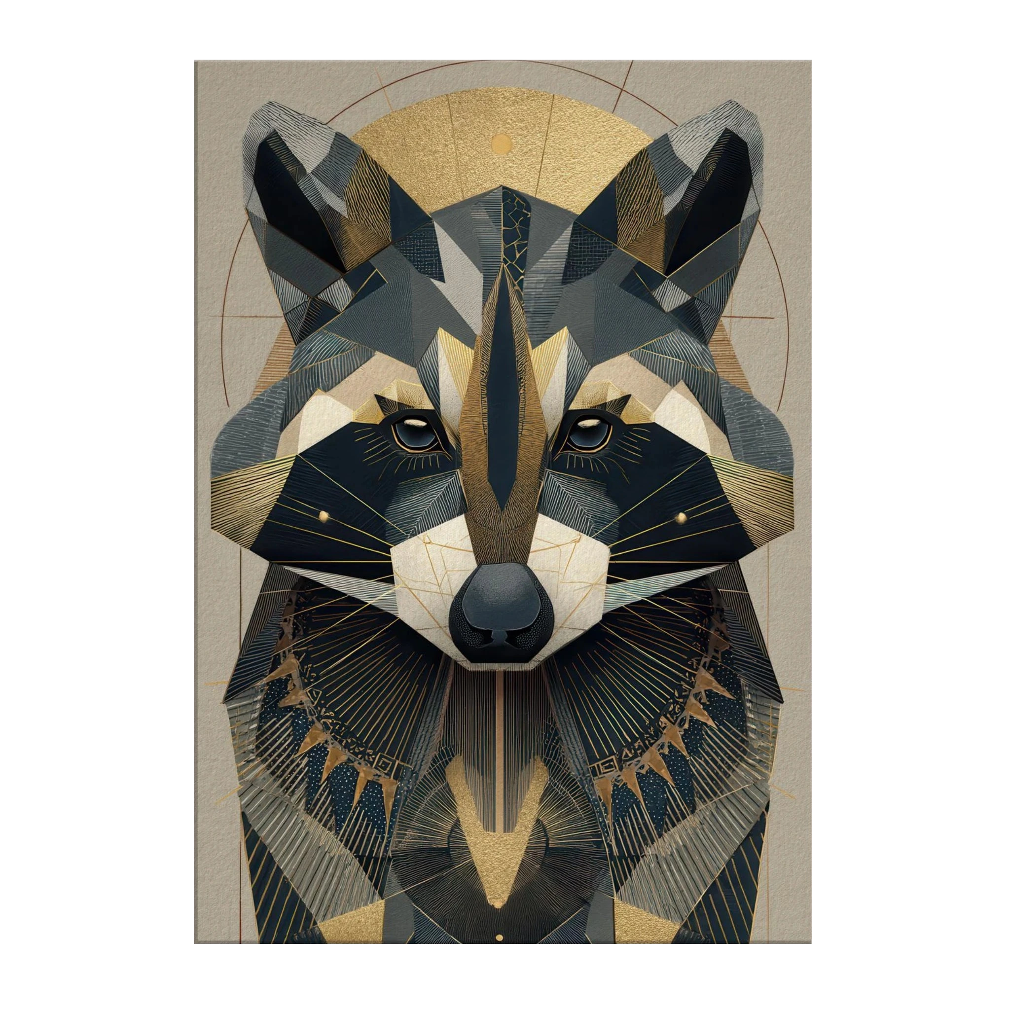Copper Racoon Art Deco Raccoon Wall Art | Copper Moon Raccoon – CASOPRA